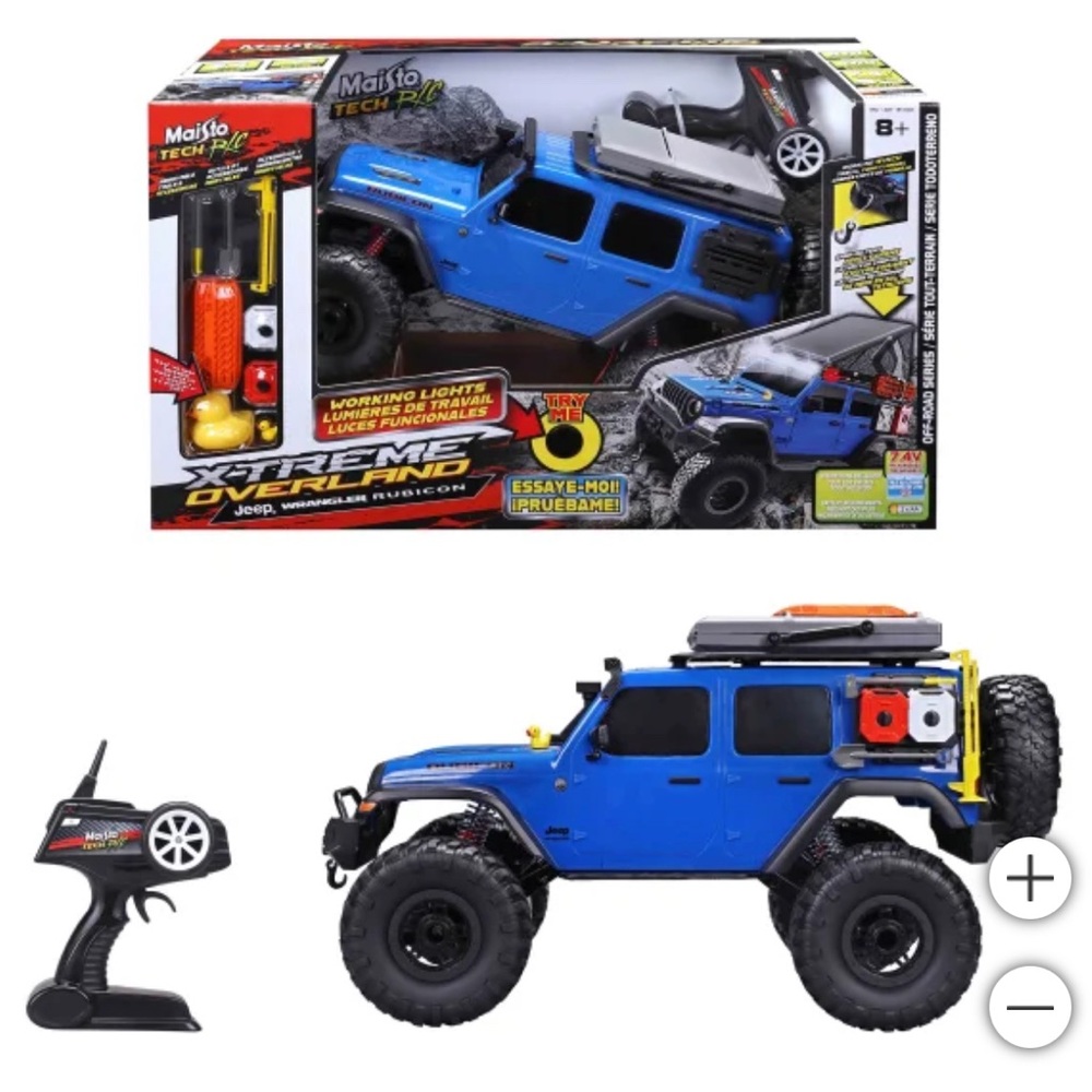 Jeep XTreme Overlander RC Rechargeable 4 Mph Top Speed 4x4 Drive Head Tail Light
